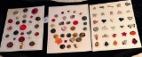 LOT OF 3 - CERAMIC & MORE BUTTON DISPLAY CARDS