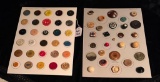 LOT OF 2 - CELLULOID & PLASTIC BUTTON DISPLAY CARDS
