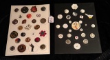 LOT OF 2 - ASSORTED BUTTON DISPLAY CARDS