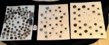 LOT OF 3 - RIVET SHANKS BUTTON DISPLAY CARDS INCLUDING BATMAN, MOTHER/DAUGHTER &. MUCH MORE