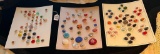 LOT OF 3 - ASSORTED BUTTON DISPLAY CARDS
