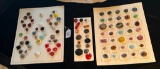 LOT OF 3 - STRIPE, INTERMIXED AND MORE BUTTON DISPLAY CARDS