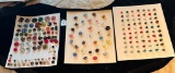 LOT OF 3 - VINTAGE GLASS & MORE BUTTON DISPLAY CARDS