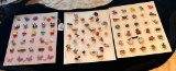 LOT OF 3 - PLASTIC CHARACTERS & MORE BUTTON DISPLAY CARDS