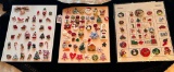 LOT OF 3 - CHRISTMAS BUTTON DISPLAY CARDS