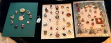 LOT OF 3 - CHRISTMAS BUTTON DISPLAY CARDS