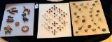 LOT OF 3 - HAND CARVED QUINCY, IL, VINTAGE & MORE BUTTON DISPLAY CARDS