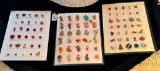 LOT OF 3 - SNAP TOGETHER DISNEY, STRAWBERRIES & MORE BUTTON DISPLAY CARDS