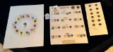LOT OF 3 - ZODIAC BUTTON DISPLAY CARDS