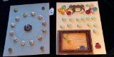 LOT OF 2 - ZODIAC, BEAVER TAIL, 40TH ANNIVERSARY INDIANA BUTTON SOCIETY & MORE BUTTON DISPLAY CARDS