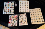 LOT OF 5 - VINTAGE, ASSORTED & MORE BUTTON DISPLAY CARDS