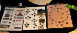 LOT OF 3 - RIVET SHANKS BUTTON DISPLAY CARDS W/ PATCHES & RIBBON