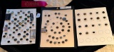 LOT OF 3 - VINTAGE, INDIAN HEAD, KEY, ARROWHEAD & MUCH MORE RIVET SHANKS BUTTON DISPLAY CARDS
