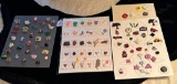 LOT OF 4 - VARIOUS CHARACTERS, HALLOWEEN & MORE BUTTON DISPLAY CARDS