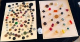 LOT OF 2 - VARIOUS COLORS BUTTON DISPLAY CARDS
