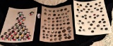 LOT OF 3 - A-Z INCLUDING BUTTONS & MORE RIVET SHANKS BUTTON DISPLAY CARDS