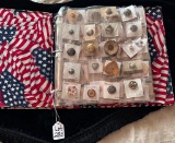 BINDER W/ 4 SHEETS OF INDIVIDUAL BUTTONS