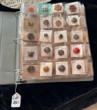 BINDER W/ 5 SHEETS OF INDIVIDUAL BUTTONS