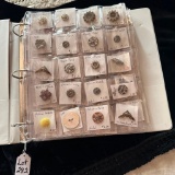 BINDER W/ 7 SHEETS OF INDIVIDUAL BUTTONS
