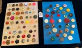 LOT OF 2 - VARIOUS COLORS BUTTON DISPLAY CARDS