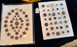 LOT OF 2 - METAL, PAINTED & MORE BUTTON DISPLAY CARDS