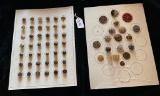 LOT OF 2 - METAL INCLUDING OPENWORK BUTTON DISPLAY CARDS