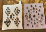 LOT OF 2 - VINTAGE METAL BUTTON DISPLAY CARDS