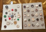 LOT OF 2 - VINTAGE SHELL & MORE BUTTON DISPLAY CARDS