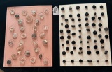 LOT OF 2 - CLEAR & BLACK GLASS BUTTON DISPLAY CARDS