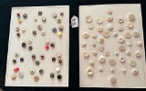 LOT OF 2 - VINTAGE SHELL BUTTON CARD DISPLAYS