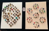 LOT OF 2 - ASSORTED MATERIAL BUTTON DISPLAY CARDS
