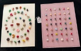 LOT OF 2 - VINTAGE & ASSORTED MATERIAL BUTTON CARD DISPLAYS