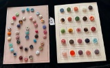 LOT OF 2 - GLASS BUTTON DISPLAY CARDS