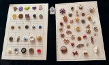 LOT OF 2 - ASSORTED PLASTIC & MATERIAL BUTTON DISPLAY CARDS