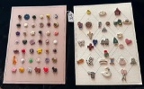 LOT OF 2 - CERAMIC & ASSORTED MATERIAL BUTTON DISPLAY CARDS