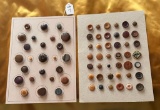 LOT OF 2 - VINTAGE SHADES OF BROWN & MORE BUTTON DISPLAY CARDS