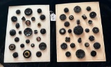 LOT OF 2 - BLACK SYNTHETIC BUTTON DISPLAY CARDS