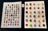 LOT OF 2 - ASSORTED MATERIAL BUTTON DISPLAY CARDS