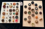 LOT OF 2 - ASSORTED MATERIAL BUTTON DISPLAY CARDS