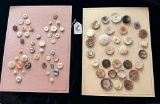 LOT OF 2 - SHELL BUTTON DISPLAY CARDS