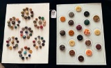 LOT OF 2 - ASSORTED MATERIAL BUTTON DISPLAY CARDS