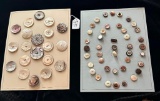 LOT OF 2 - SHELL BUTTON DISPLAY CARDS