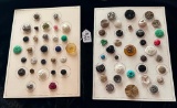 LOT OF 2 - TRIPLETS & TRIPLE DESIGN BUTTON DISPLAY CARDS