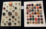 LOT OF 2 - TRIPLE DESIGN & ASSORTED MEDIUM BUTTON DISPLAY CARDS