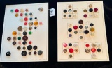 LOT OF 2 MISC ASSORTED BUTTON DISPLAY CARDS