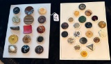 LOT OF 2 - ASSORTED MATERIAL BUTTON DISPLAY CARDS