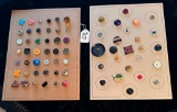 LOT OF 2 - ASSORTED MATERIAL BUTTON DISPLAY CARDS
