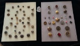 LOT OF 2 - METAL & ASSORTED MATERIAL BUTTON DISPLAY CARDS