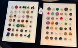 LOT OF 2 - ASSORTED MATERIAL BUTTON DISPLAY CARDS