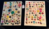 LOT OF 2 - ASSORTED MATERIAL BUTTON DISPLAY CARDS